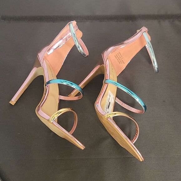 BRAND NEW BEBE&CO MULTI-COLOR STRAP ROUND-TOE HIGH HEEL STILETTOS SANDAL - Picture 15 of 16